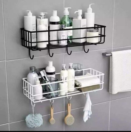 Household Wrought Iron Toilet Shelf  with Non-Punch Corner for Bathroom Storage