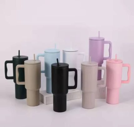 40oz Thermos Flask Stainless Straw Cup