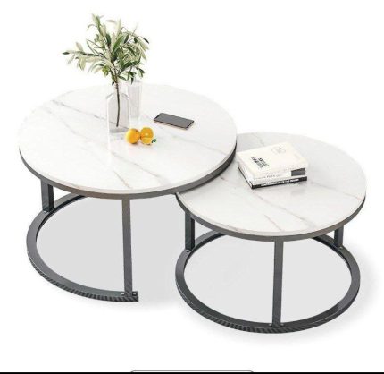 Nordic Twin Table - White (Black Legs)