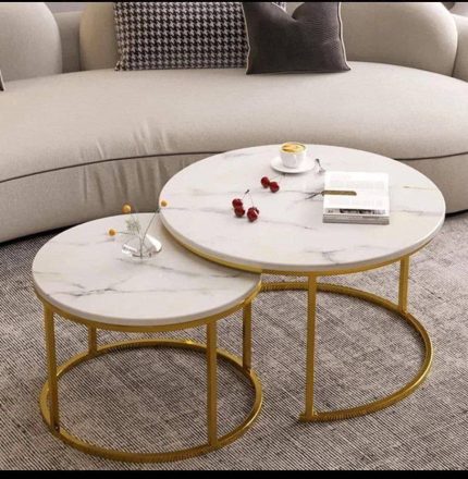 Nordic Twin Table - White (Gold Legs)