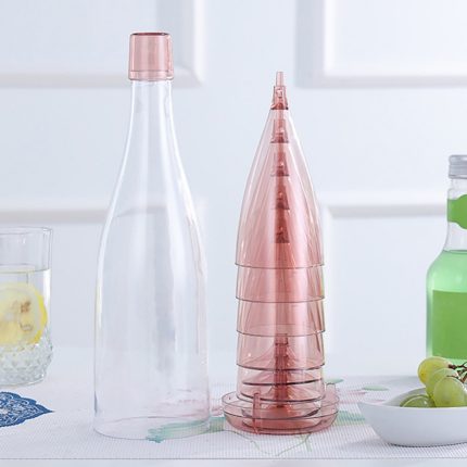 5in1 clear wine glasses reusable champagne glasses