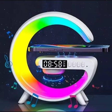 Mini multifunction wireless fast charger adjustable RGB Bluetooth speaker