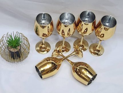 High Quality Electroplated Gold Glass Cup Set
