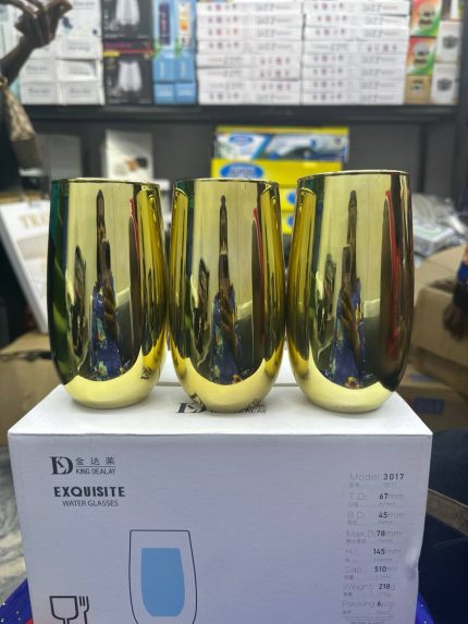 Gold Plated Glass Cup