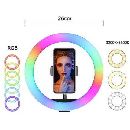 MJ RGB Ring Light with Tripod - 10 inches