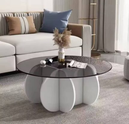 Tempered Glass Center Table - Grey