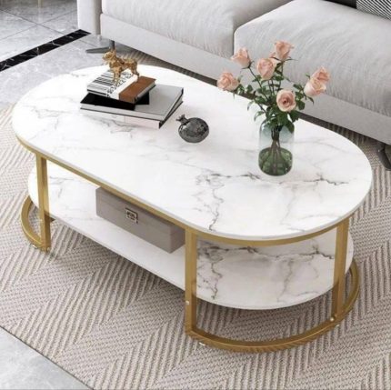 100cm Oval Center Table - White