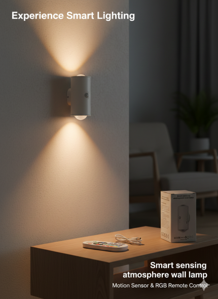 Rechargeable Magnetic Motion Sensor Night Light With Remote