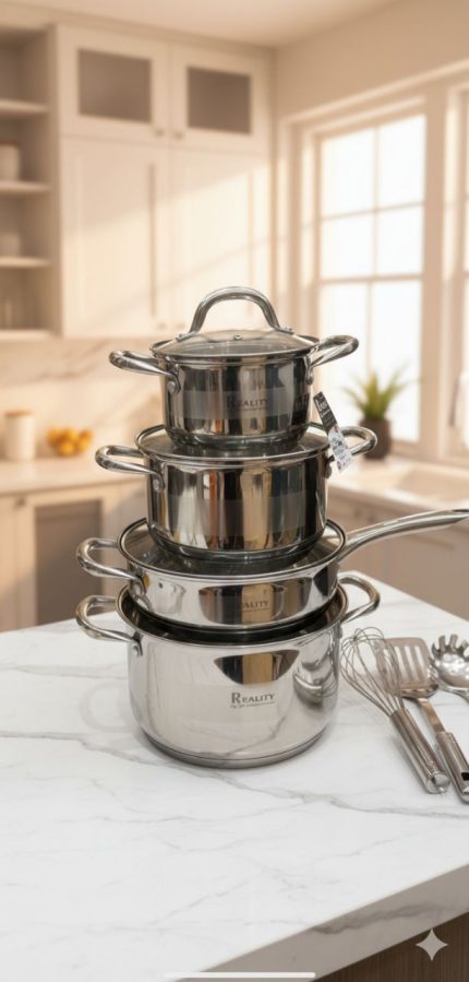Reality Stainless Steel Pot and Spoon Set