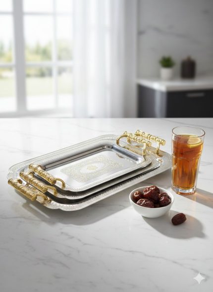 3 Piece Aluminum Tray Set