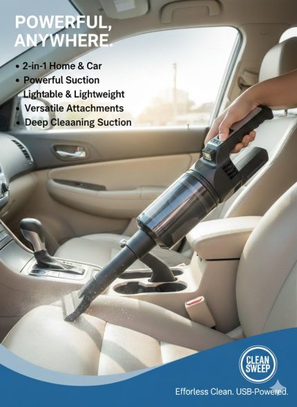 Rechargeable 2 in 1 Vacuum Cleaner with Light