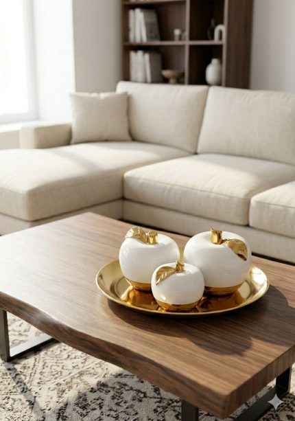 White Apple Set Table Decor