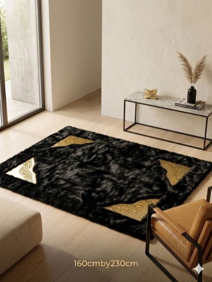 160by230cm Luxury Center Rug - Black