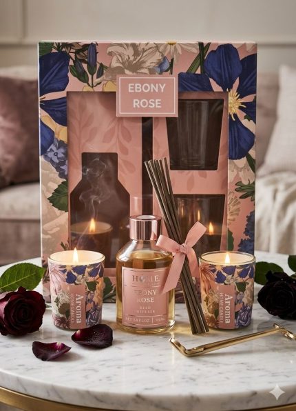 Ebony Rose Diffuser and Scented Candle Gift Set