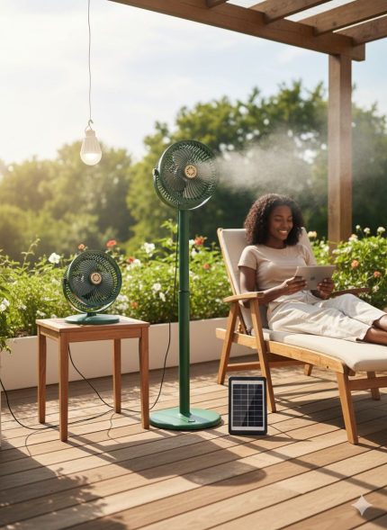Mini Rechargeable Solar Fan with Bulb